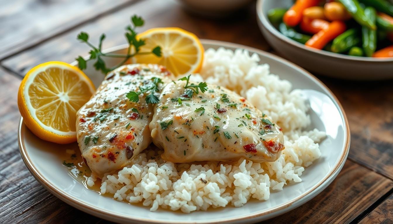 Slow Cooker Creamy Lemon Herb Chicken